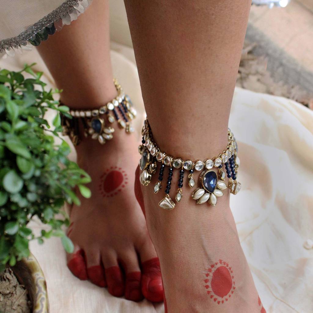 Blue Hues Anklet : ANK013
