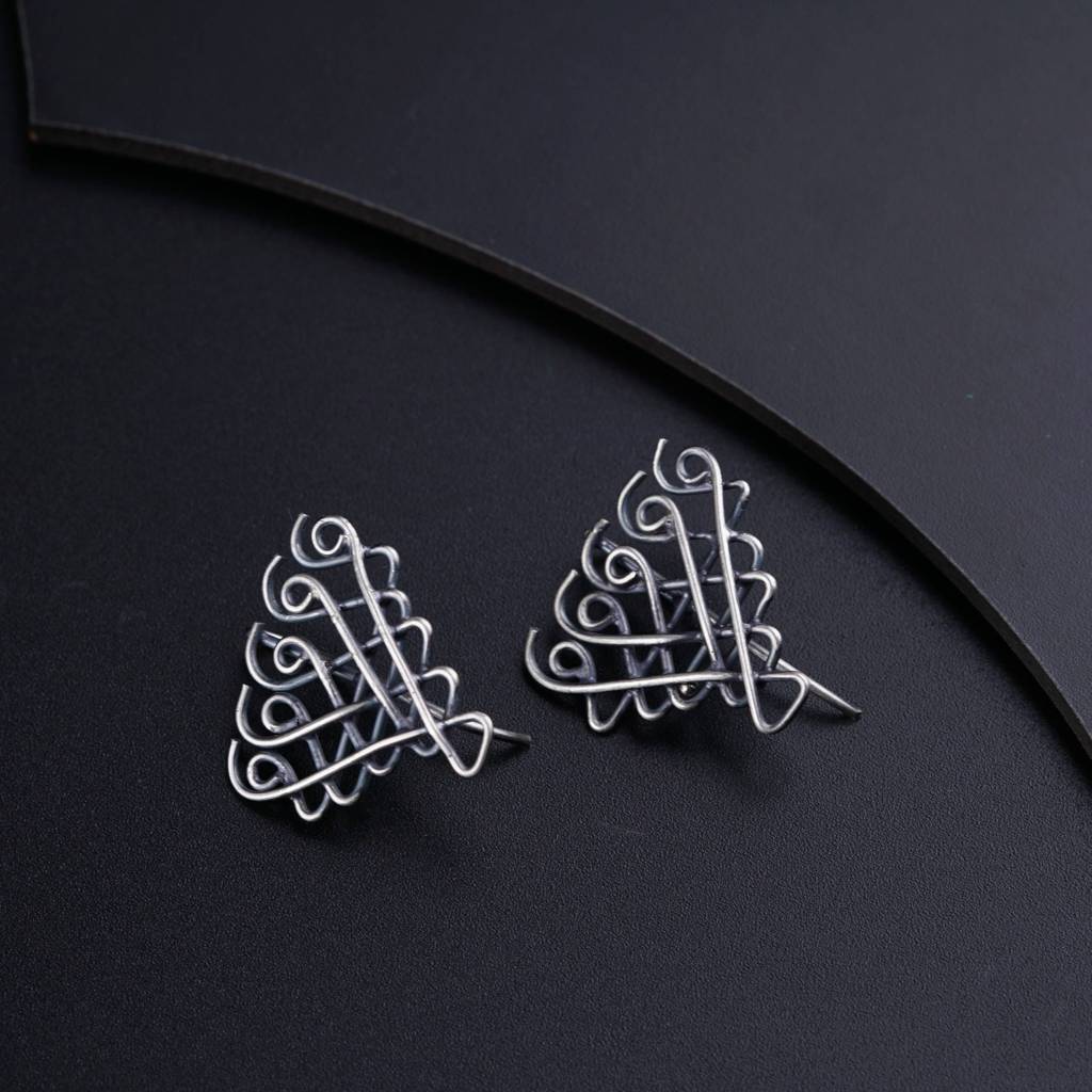 Saraswati Earrings ( Motif Size : Small ) : silver_earring_saraswati