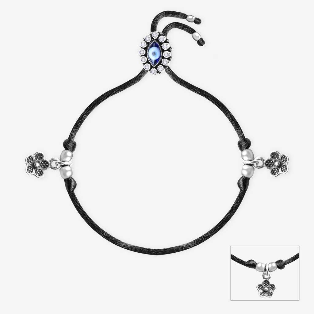 Evil Eye Silver Thread Anklet : APA14