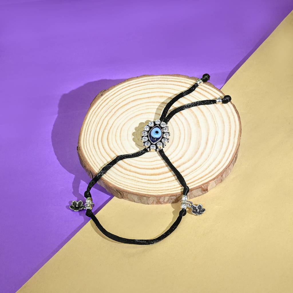 Evil Eye Silver Thread Anklet : APA14