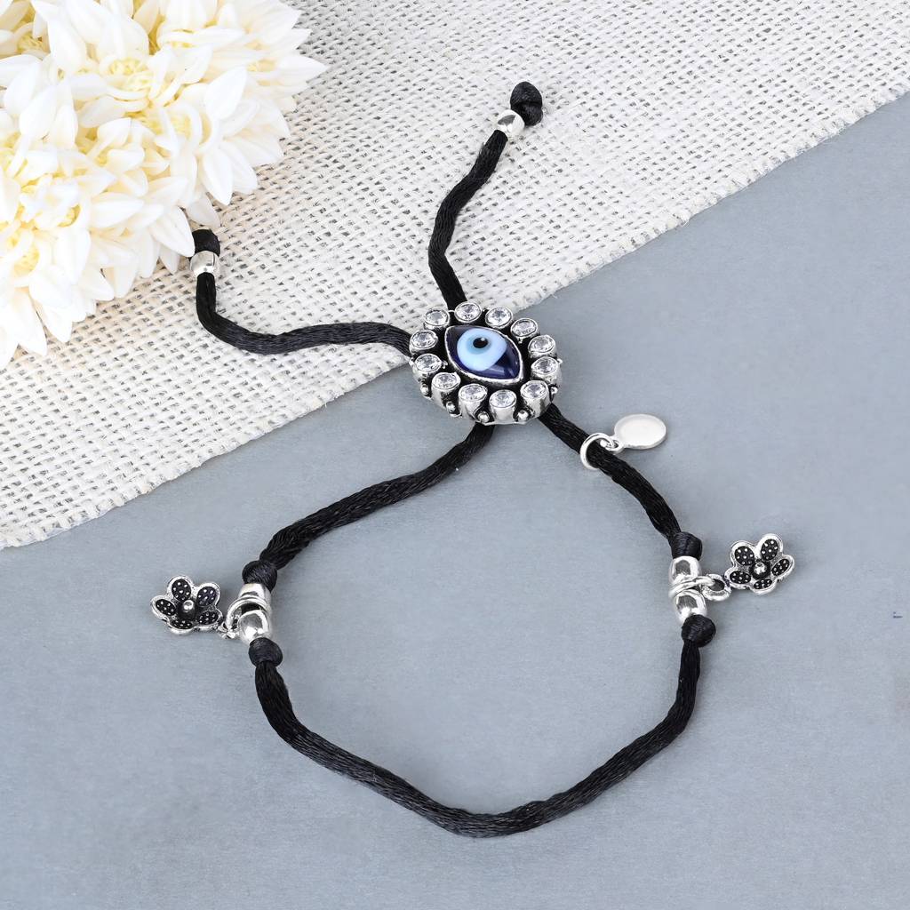 Evil Eye Silver Thread Anklet : APA14