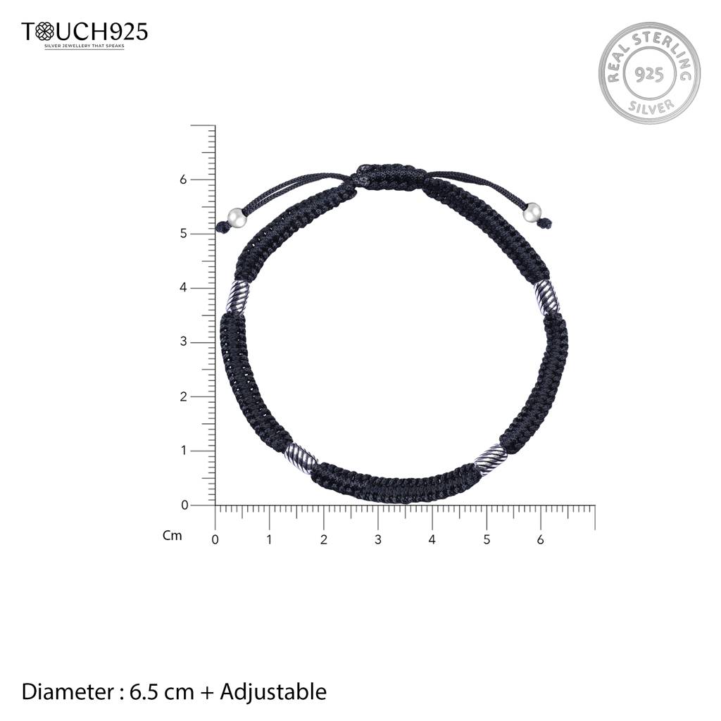 Twisted Lines Silver Thread Anklet : APA5