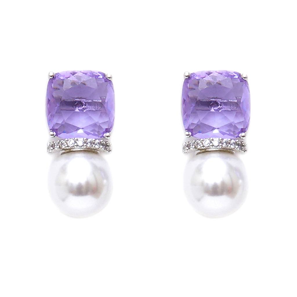 Purple Pearl Studs : RSA23-31