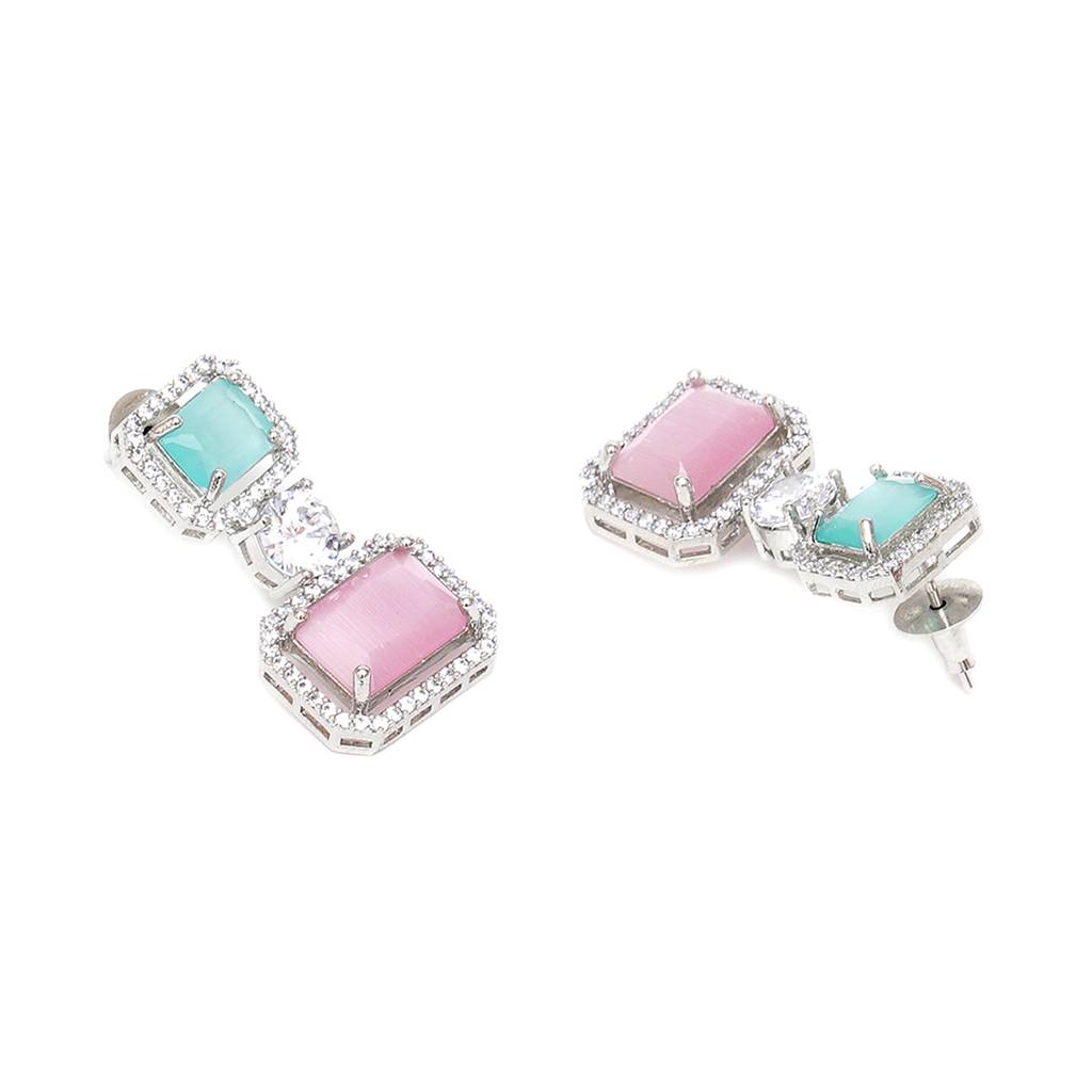 Jade And Blush Pink Earrings : RSA23-27