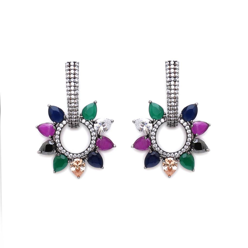 Dual Detachable Multi Loop Earrings : RSA23-22