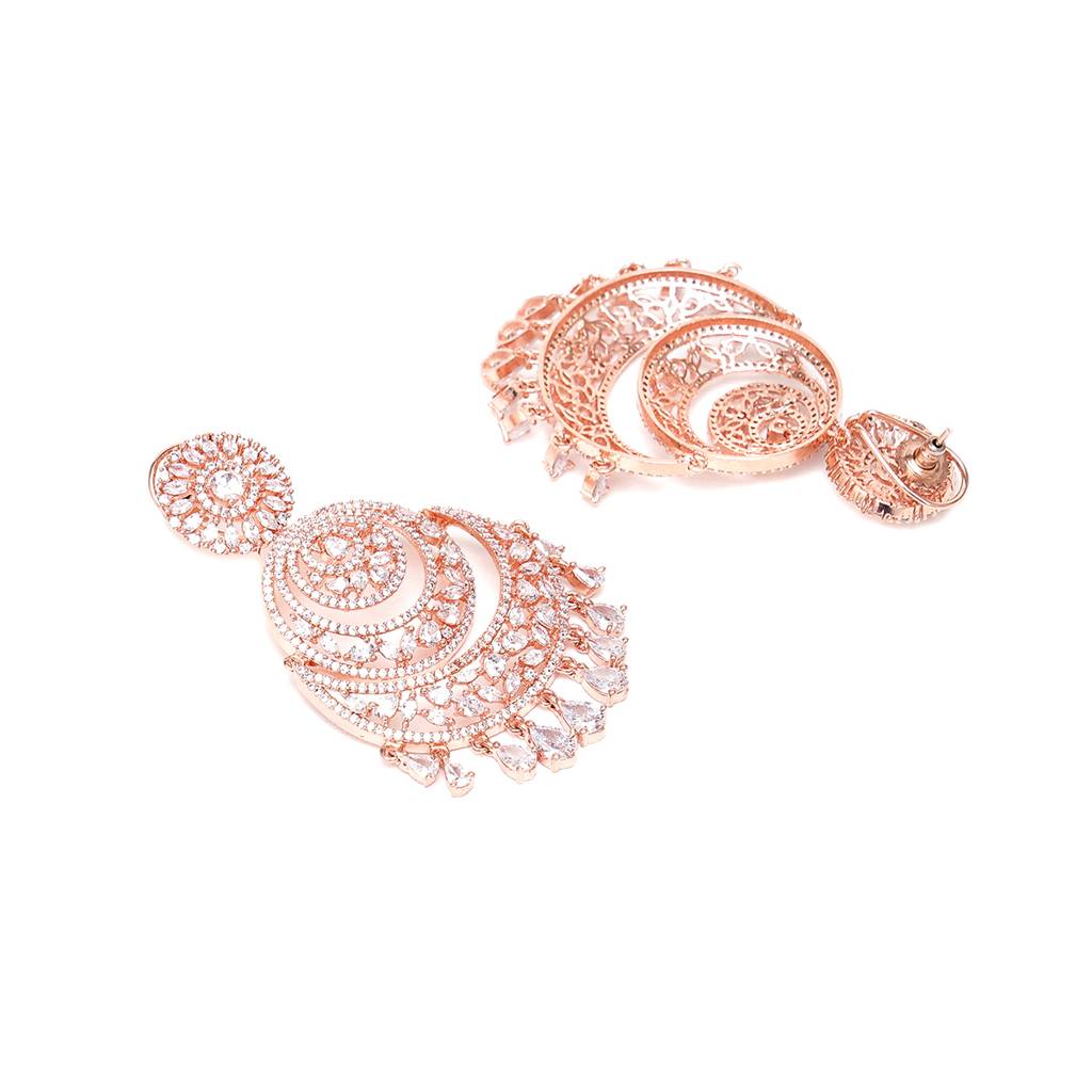 Rose Gold Diamond Chand Earrings : RSA23-3