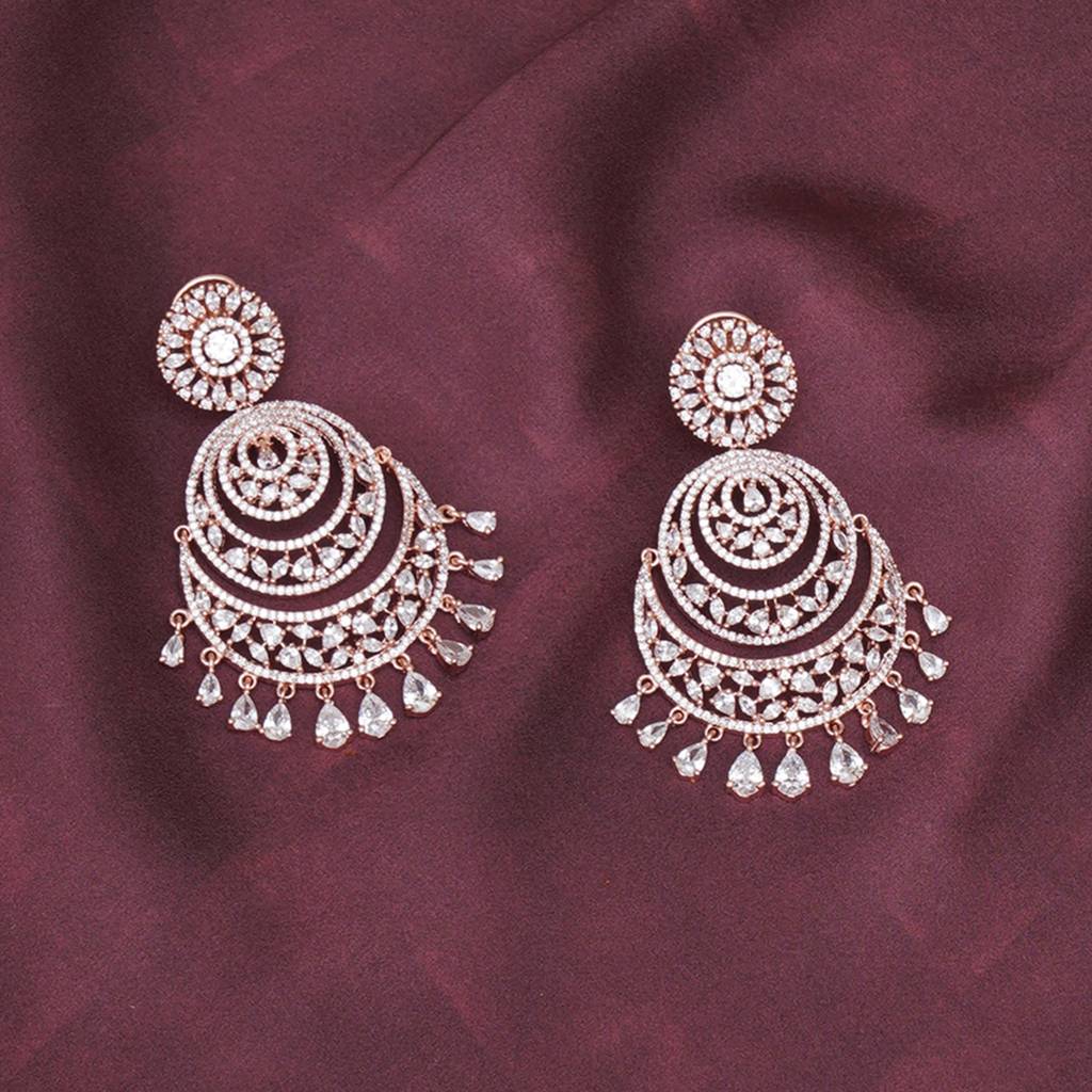 Rose Gold Diamond Chand Earrings : RSA23-3