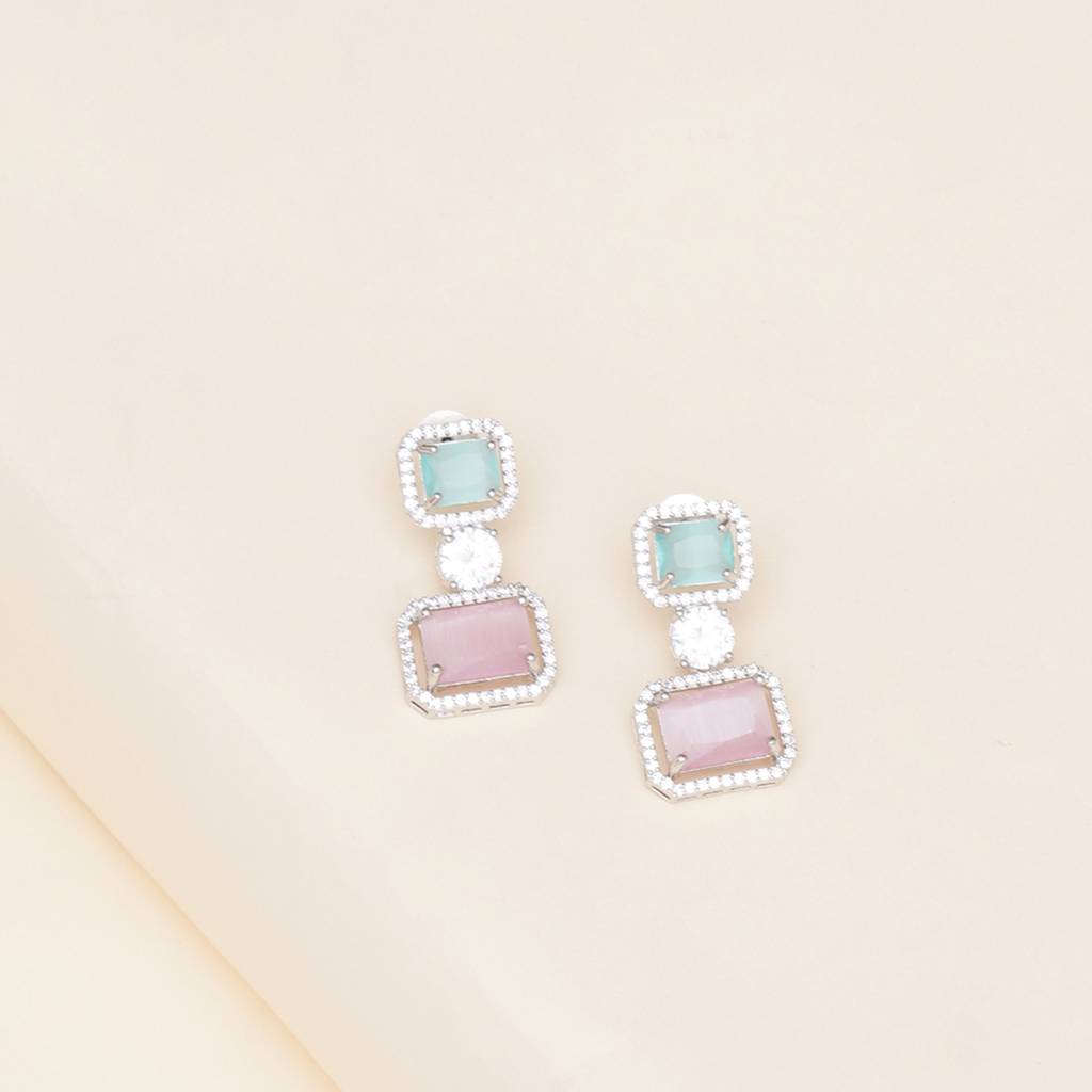 Jade And Blush Pink Earrings : RSA23-27
