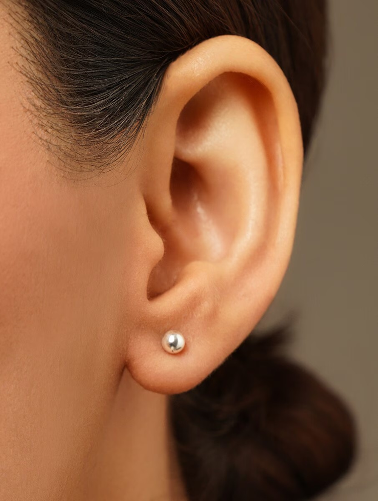 925 Sterling Silver Round Stud Earrings For Women & Girls : ARSSE574