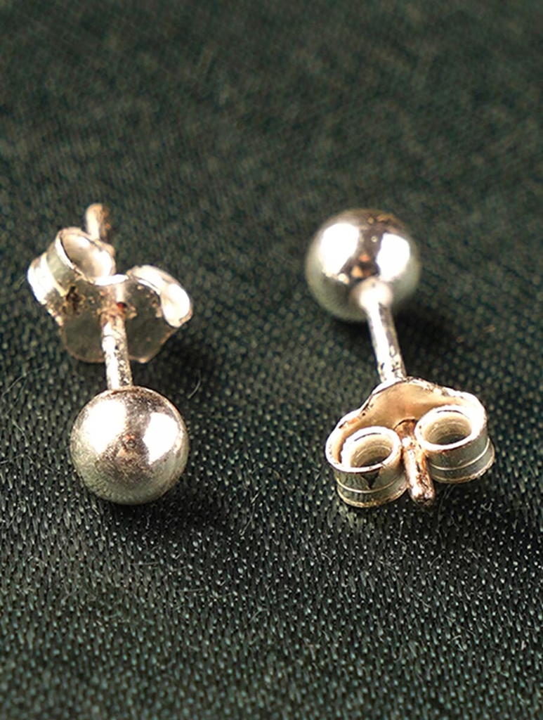 925 Sterling Silver Round Stud Earrings For Women & Girls : ARSSE574