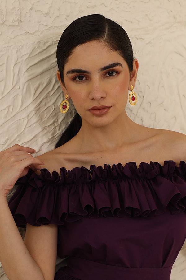 Folklore Red Gold Earring : PR-55