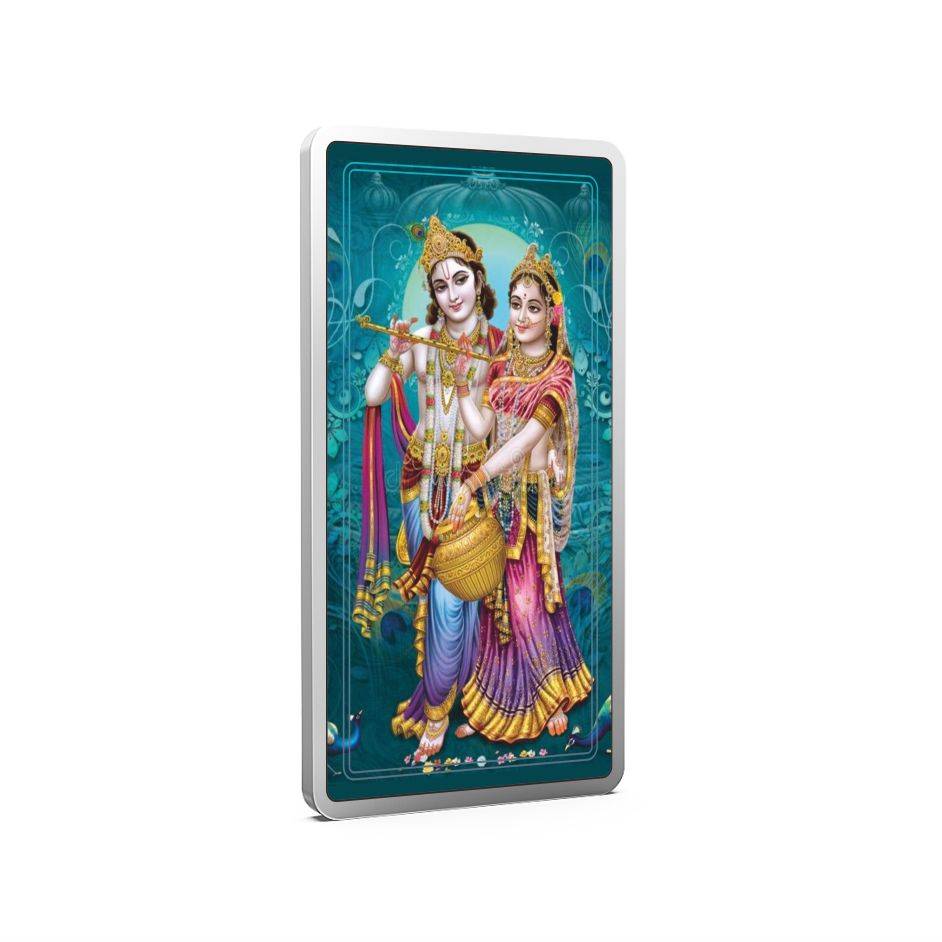 10 Gm Radha-Krishna Silver Color Bar Pure 999 : Radha-KrishnaSilverColorBar