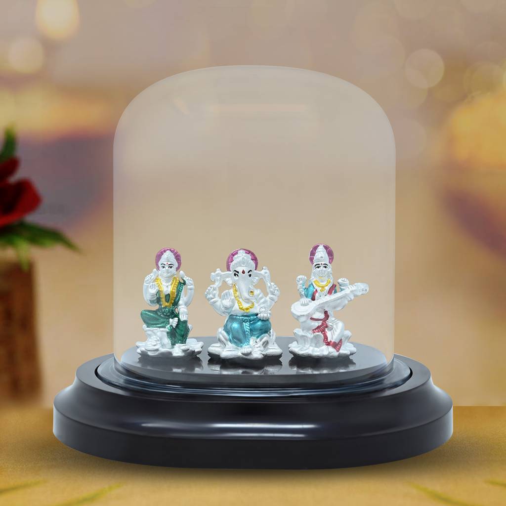 Touch925 999 Silver Saraswati Ganesha Laxmi Ji Elegance : ATI46