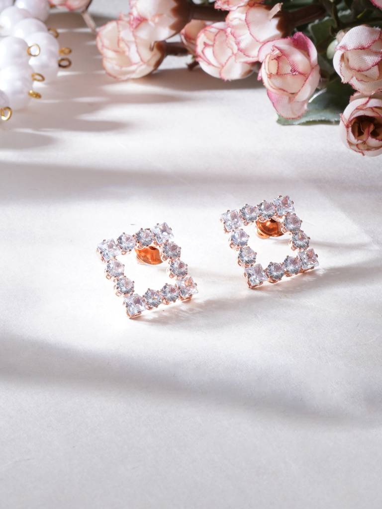 Square Crystal Studs : RRAUG23-36