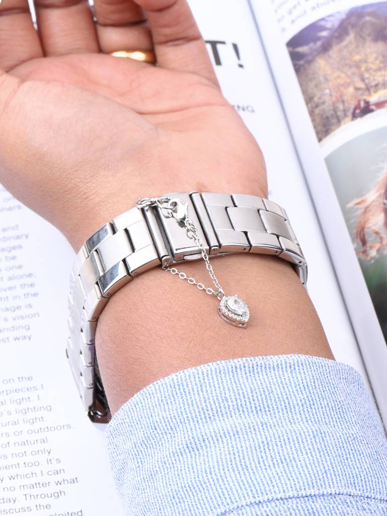 Pear Shape Solitaire Cz Watch Charm : AVAC10010