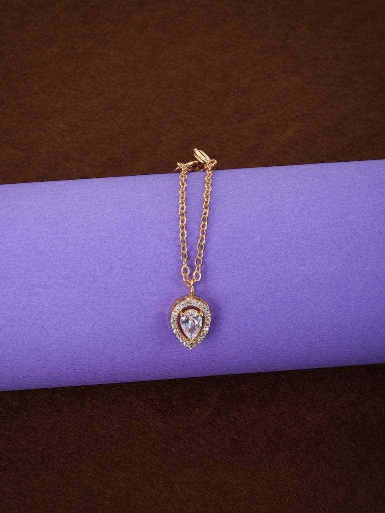 Pear Shape Solitaire Cz Watch Charm : AVAC10011