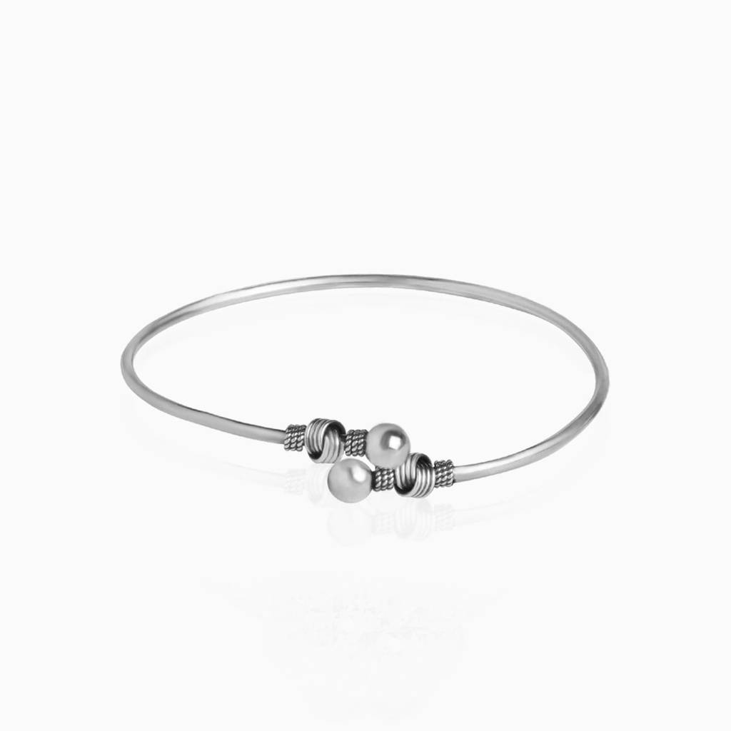 Oxidised Silver Bead Bangle Bracelet : AVBR005