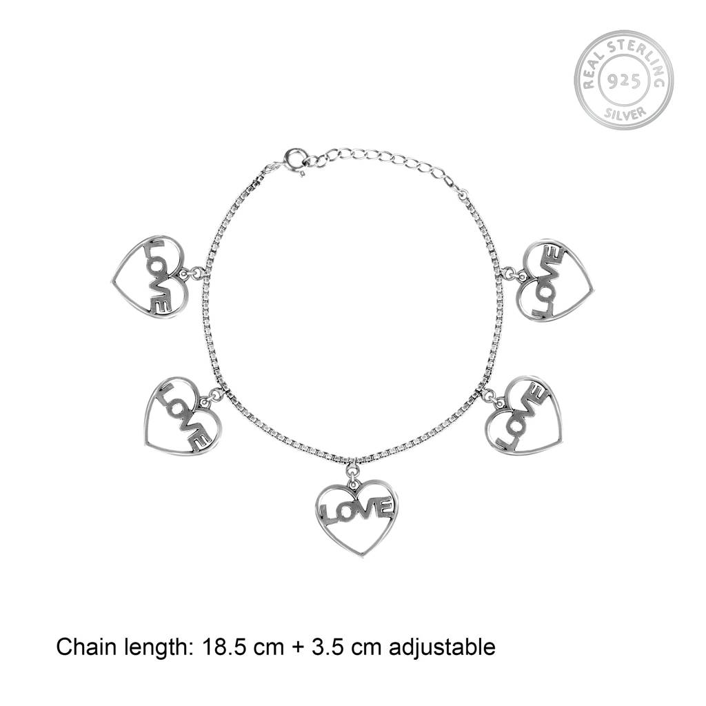 Oxidised Silver Love Bracelet : AVBR013