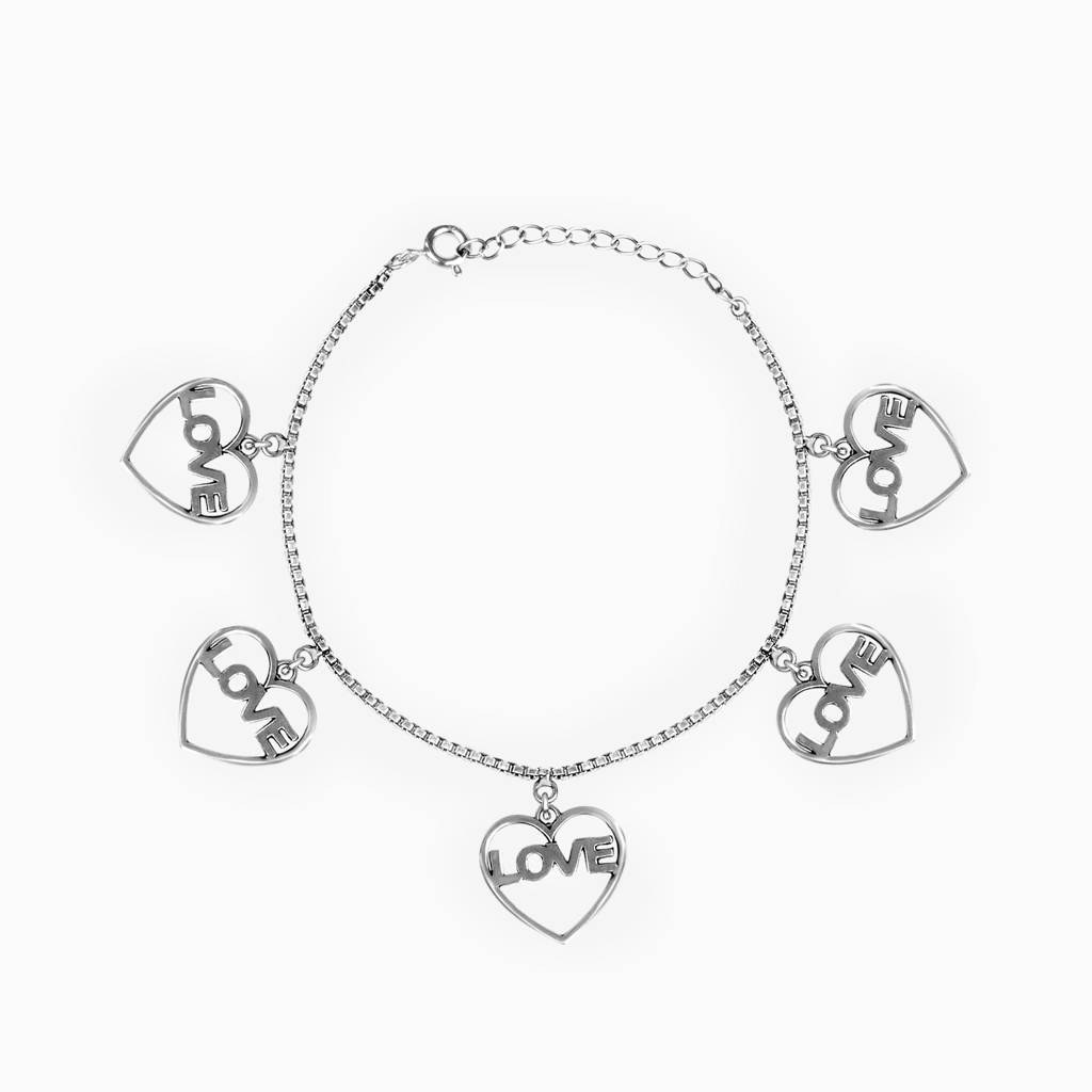 Oxidised Silver Love Bracelet : AVBR013