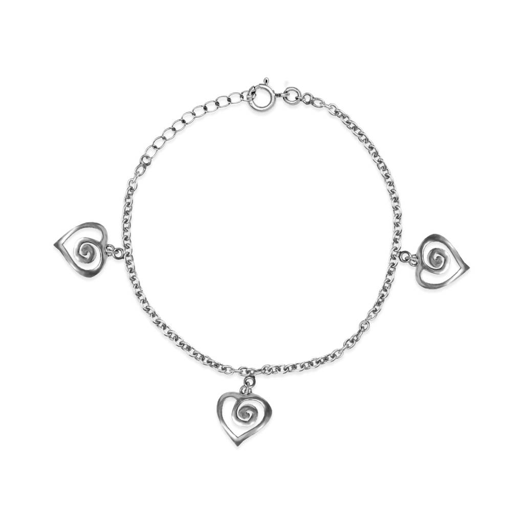 Oxidised Spiral Heart Bracelet : AVBR017