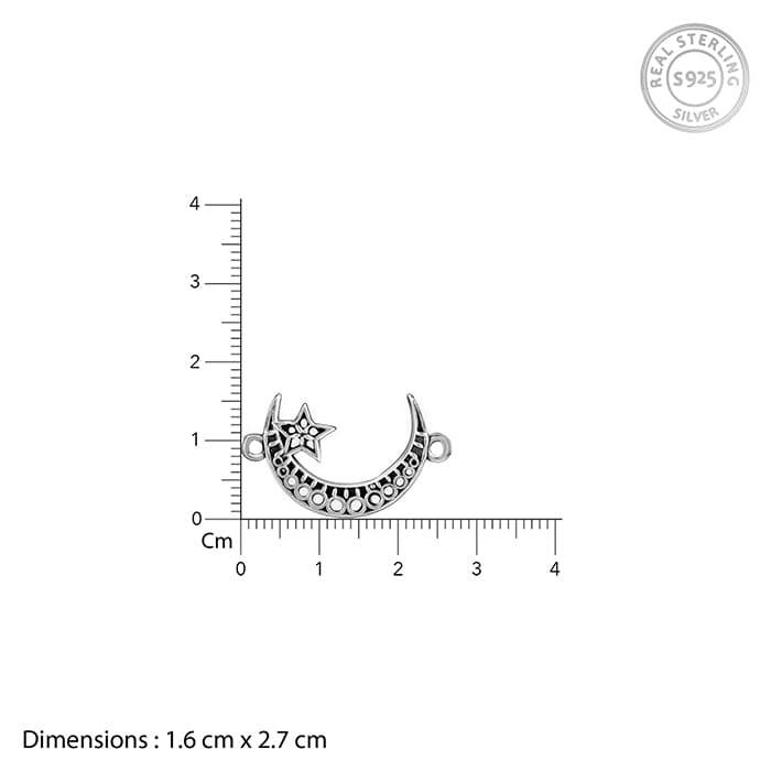 Oxidised Silver Crescent Moon Bracelet For Him : AVBR034