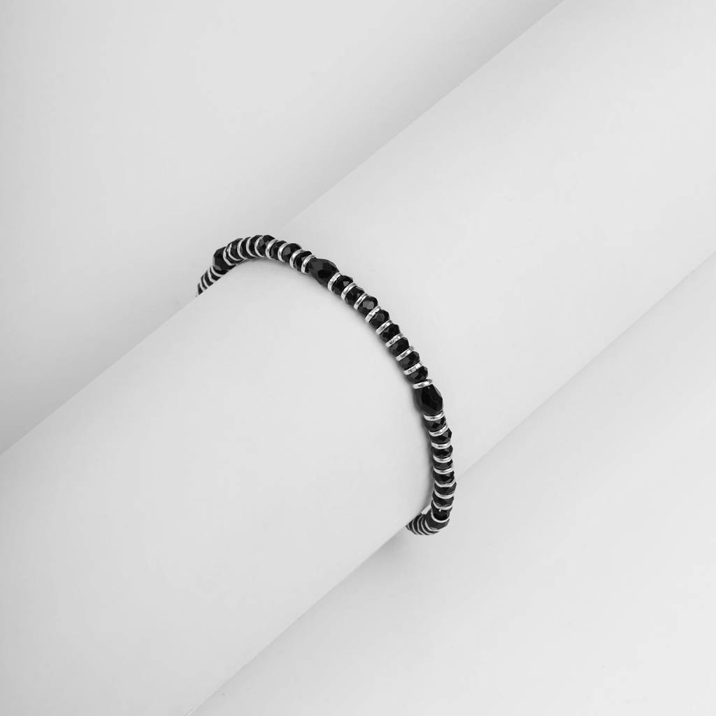 Oxidised Silver Black Spiral Crafted Bracelet : AVBR043