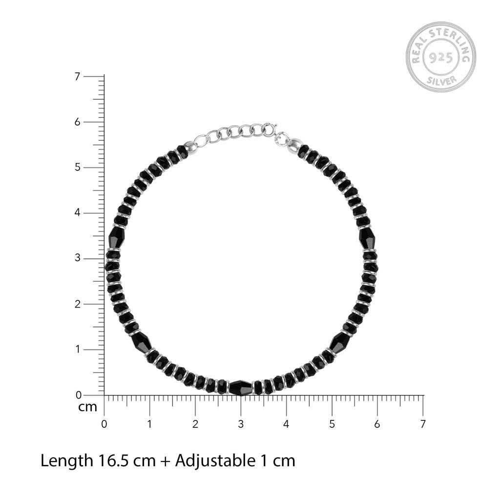 Oxidised Silver Black Spiral Crafted Bracelet : AVBR043