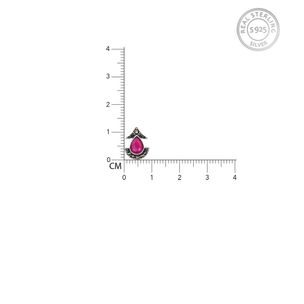 Oxidised Silver Hot Pink Earrings : AVER037