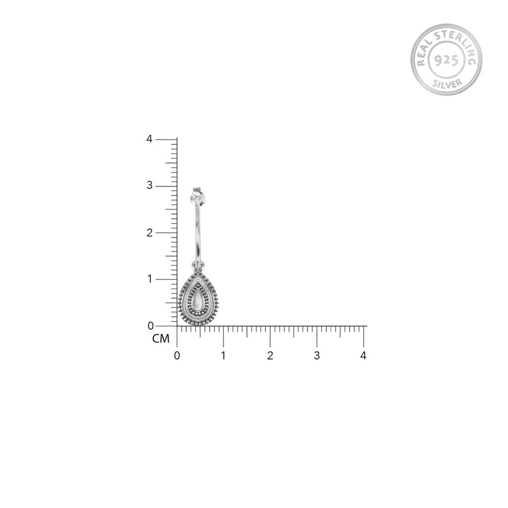 Oxidised Silver Drop Danglers : AVER072