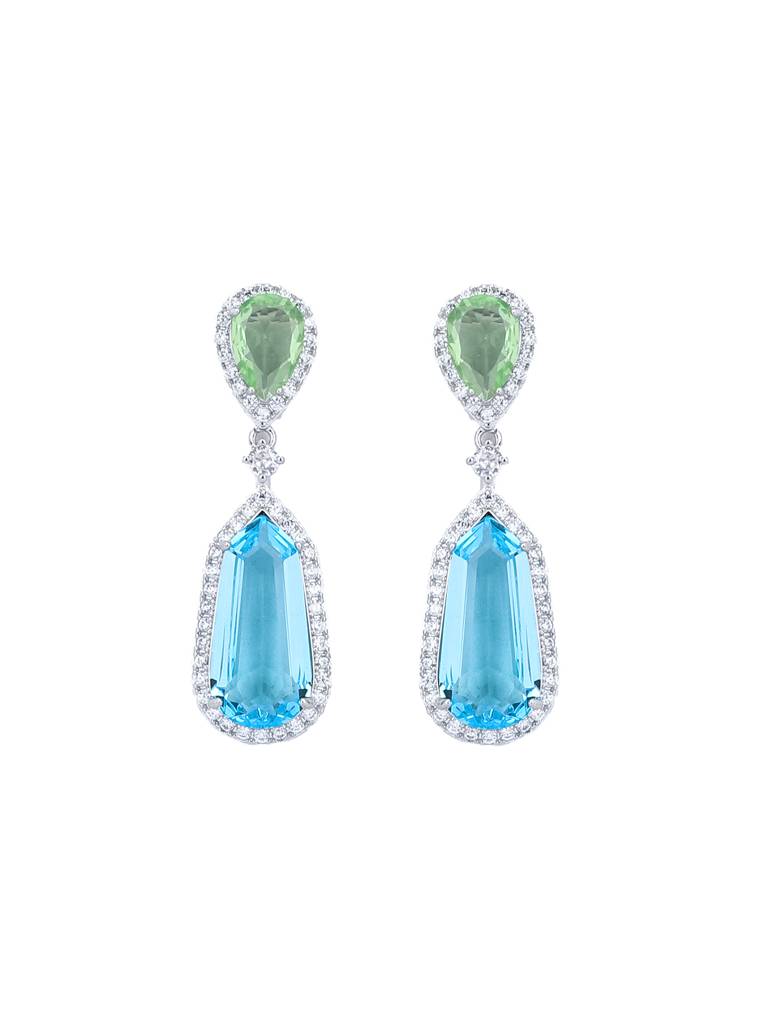 Blue Ocean Cz Dangler Earrings : AVER10064