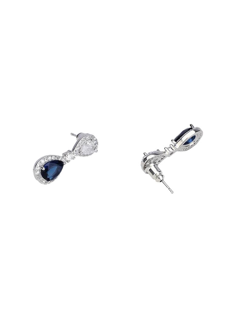 Blue Sapphire Cz Drop Earrings : AVER10080