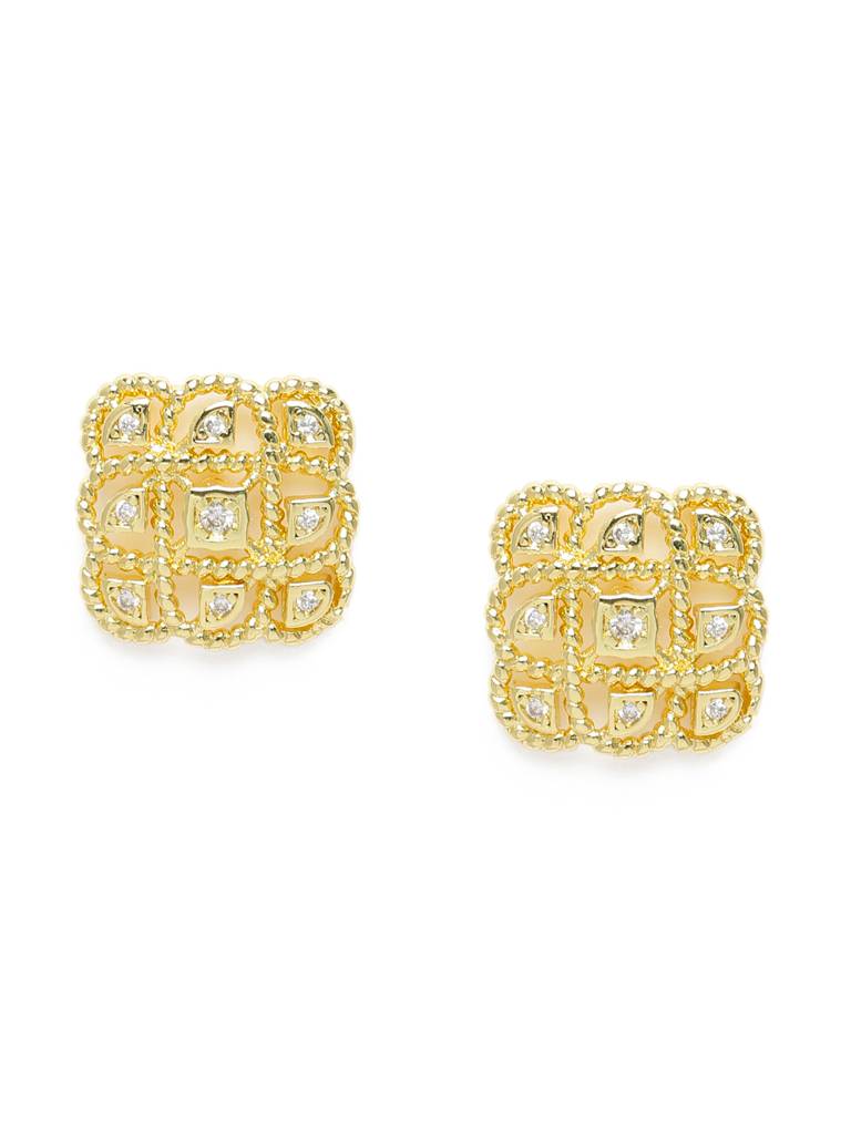 Delicate Net Cz Stud Earrings : AVER10107