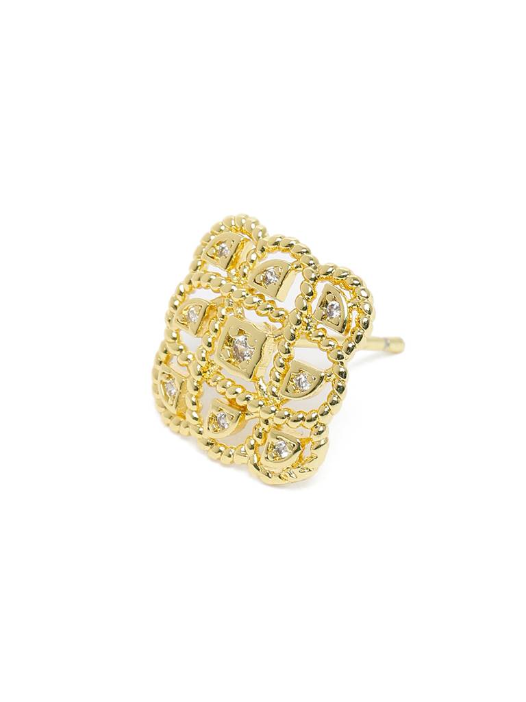 Delicate Net Cz Stud Earrings : AVER10107