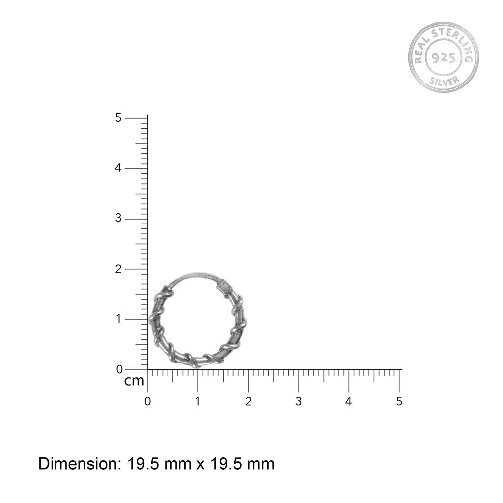 Oxidised Silver Mini Tribal Hoops : AVER0166