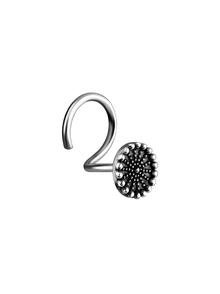 Silver Oxidised Silver Classic Nose Pin : AVNP006