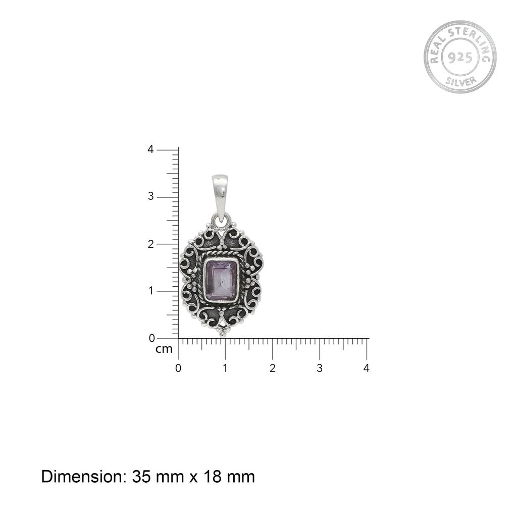 Oxidised Purple Elegance Pendant With Box Chain : AVPD008