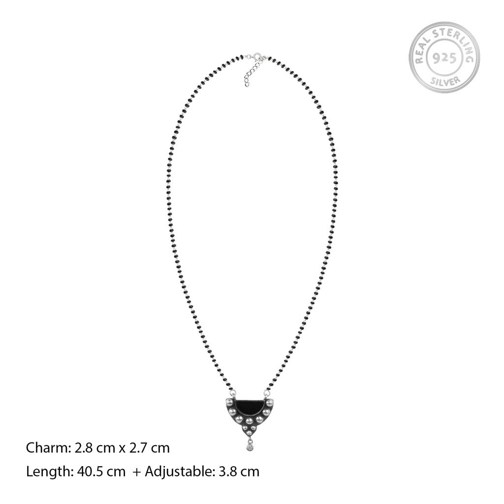 Oxidised Silver Sun Mangalsutra : AVPD0129