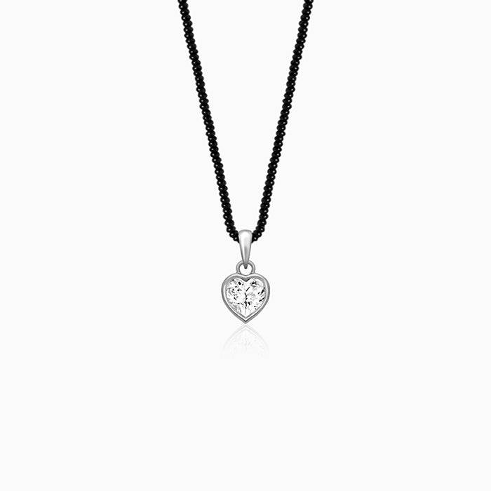 Sterling Silver Heart Mangalsutra : AVPD0137