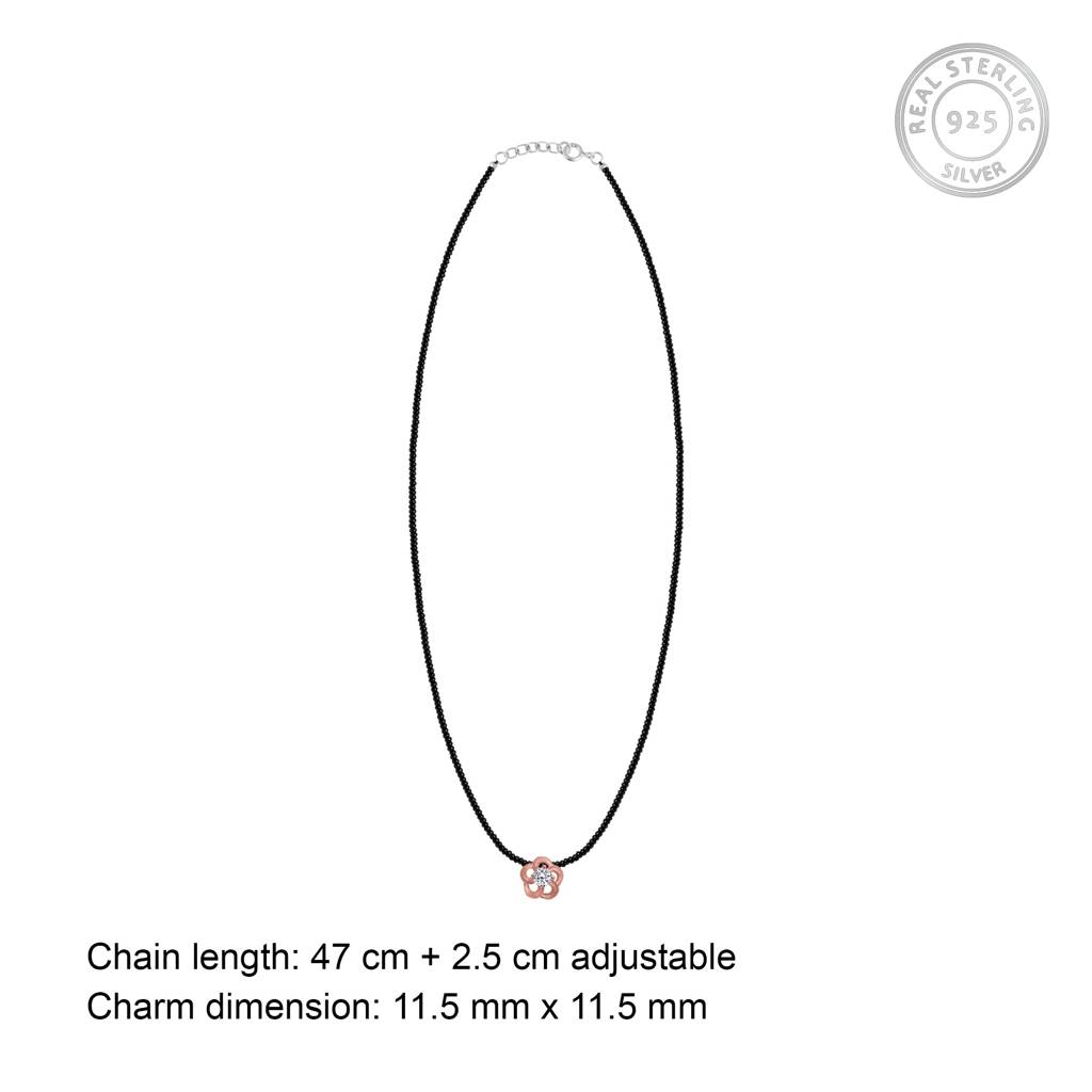 Rose Gold Zircon Flower Mangalsutra : AVPD0151