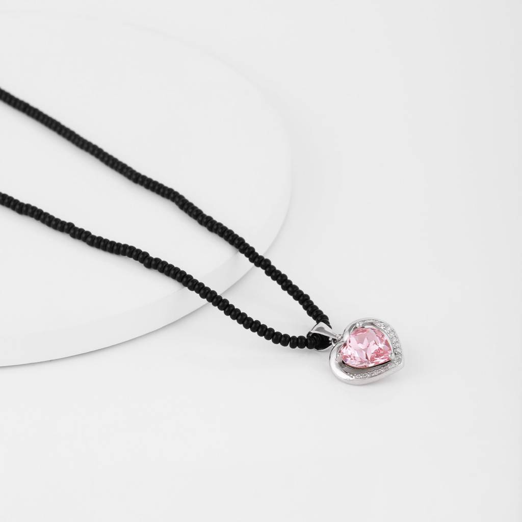Silver Valentine Pink Mangalsutra : AVPD0152