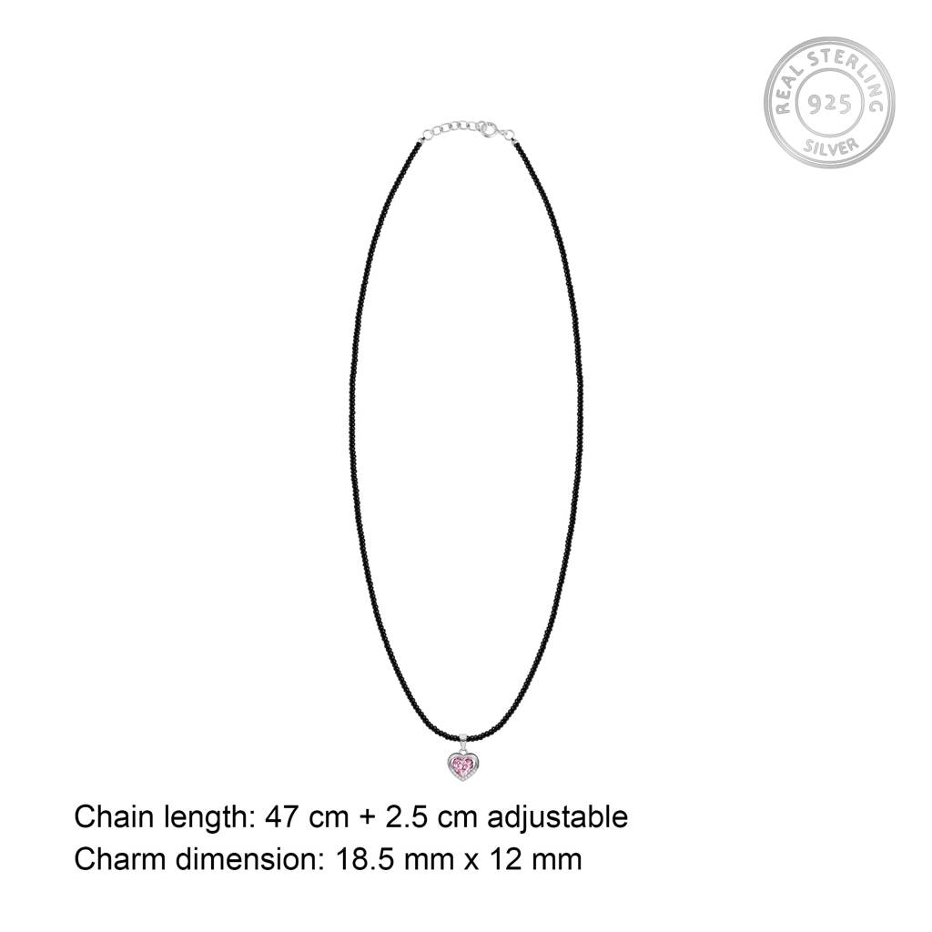 Silver Valentine Pink Mangalsutra : AVPD0152