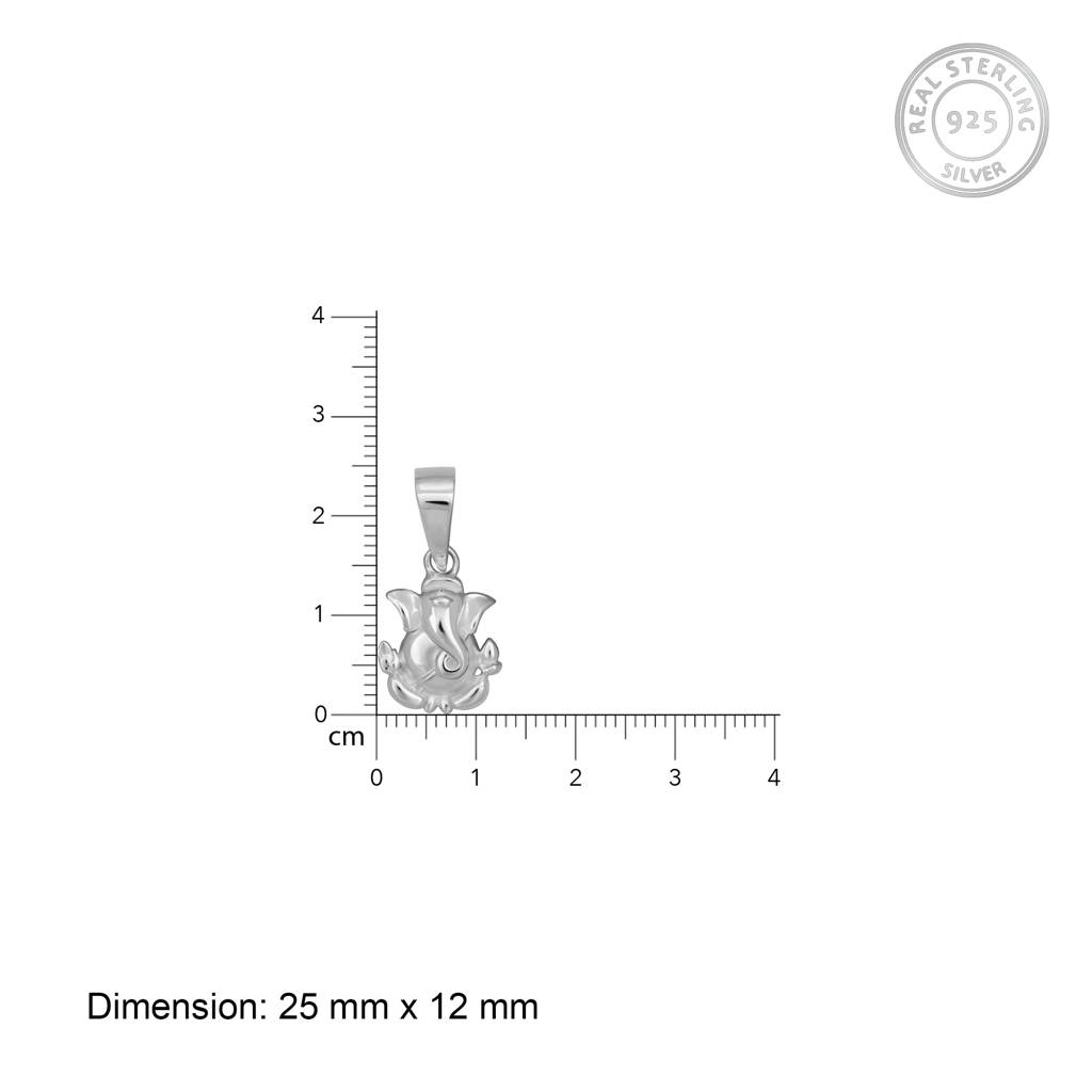 Silver Ganpati Pendant With Box Chain : AVPD0157