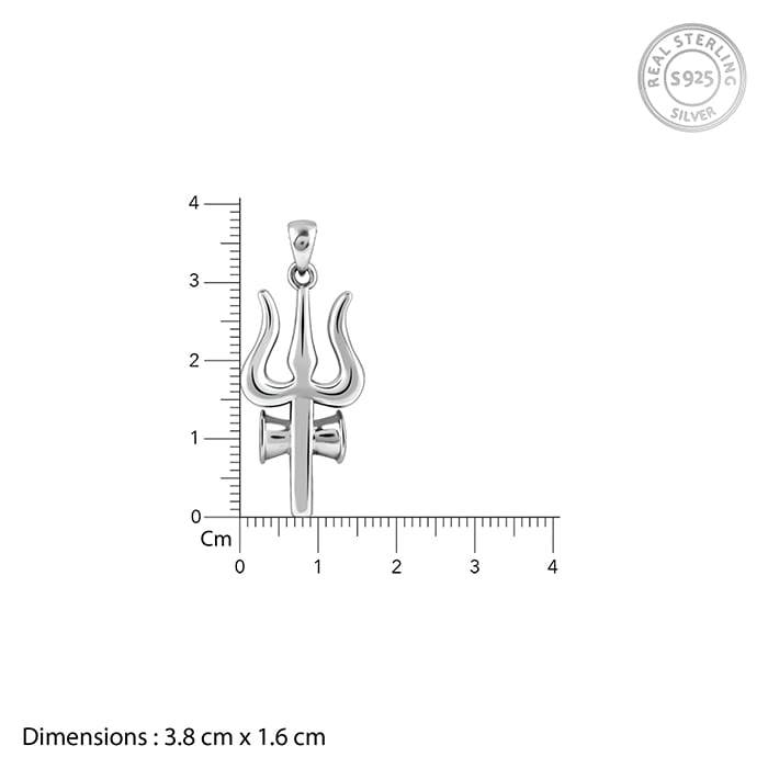 Silver Trident Pendant With Box Chain For Him : AVPD0167