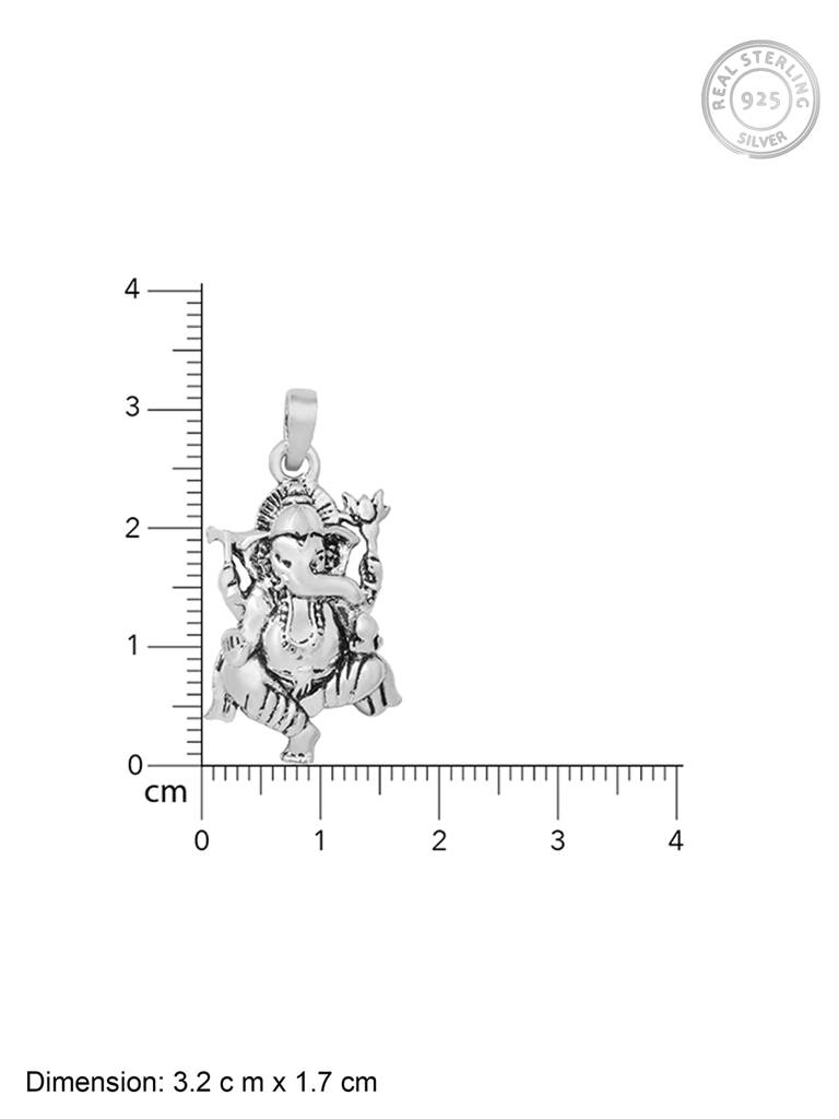 Giva 925 Silver Oxidized Silver Ganpati Bappa Pendant With Box Chain For Him : AVPD0169