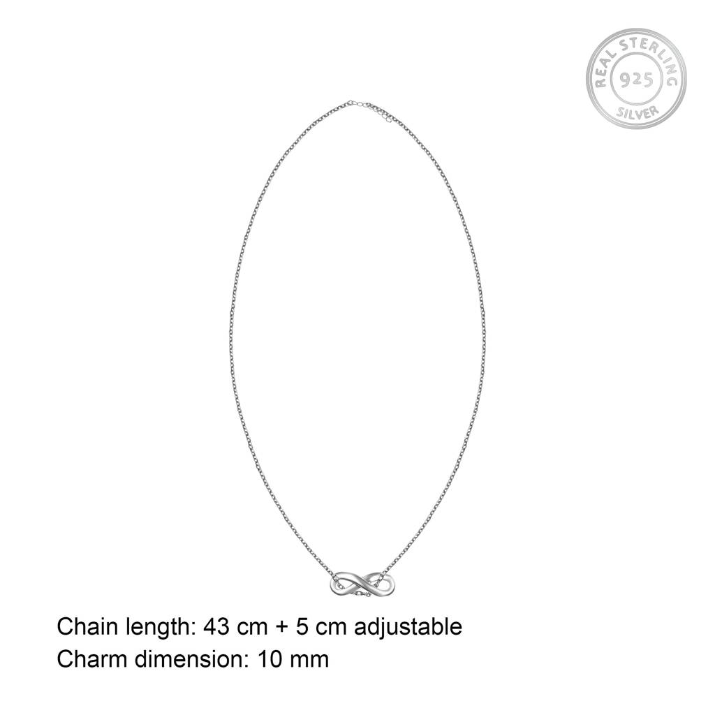 Oxidised Silver Infinity Necklace : AVPD045