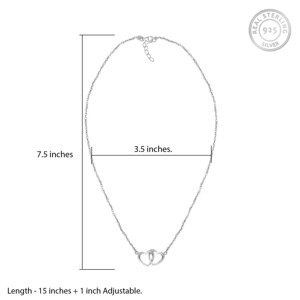 Oxidised Silver Entwined Heart Pendant : AVPD048