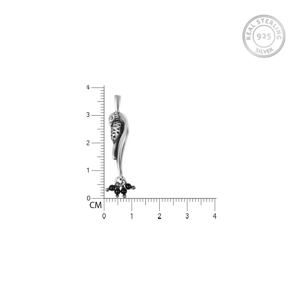 Oxidised Silver Parrot Pendant With Box Chain : AVPD050