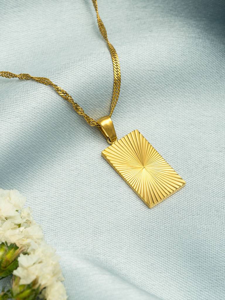 Sun Rays Rectangular Pendant : AVPE10020