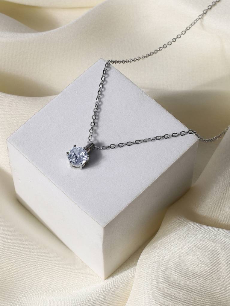 Timeless Solitaire Cz Pendant : AVPE10031