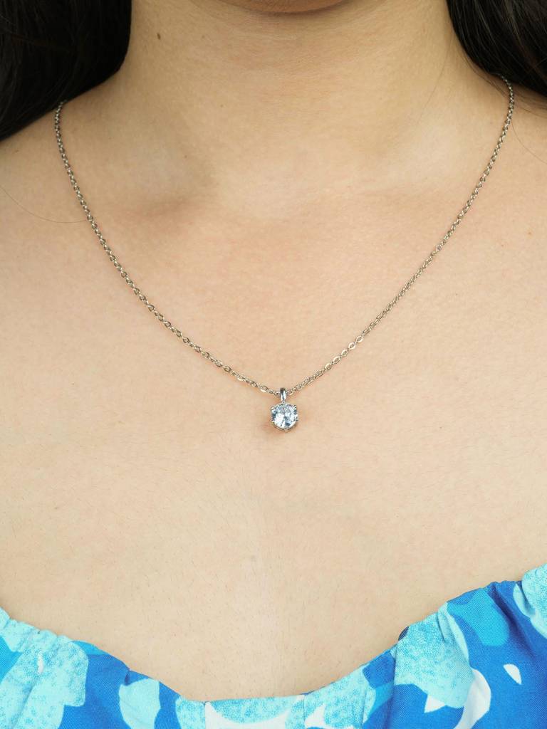 Timeless Solitaire Cz Pendant : AVPE10031